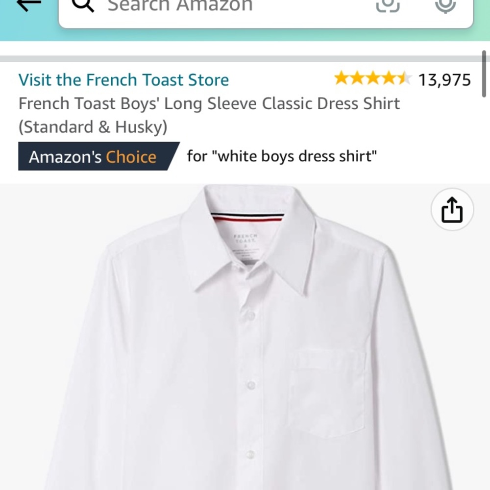 Kids white dress shirt